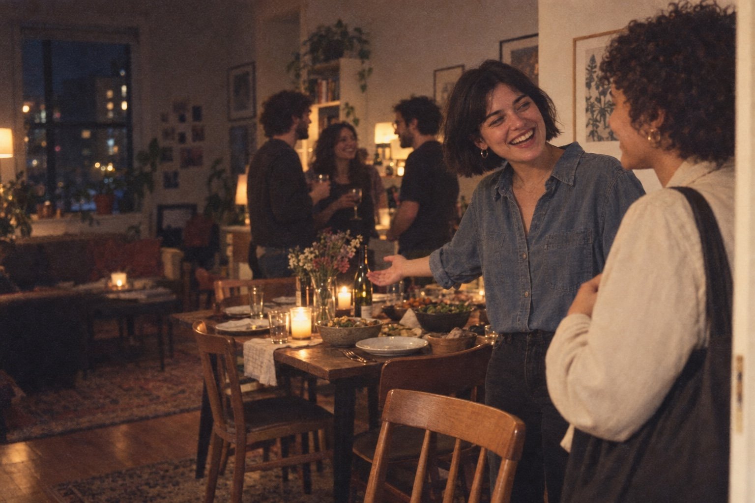 Generált hangulatkép: mosolygó házigazda fogad egy új vendéget